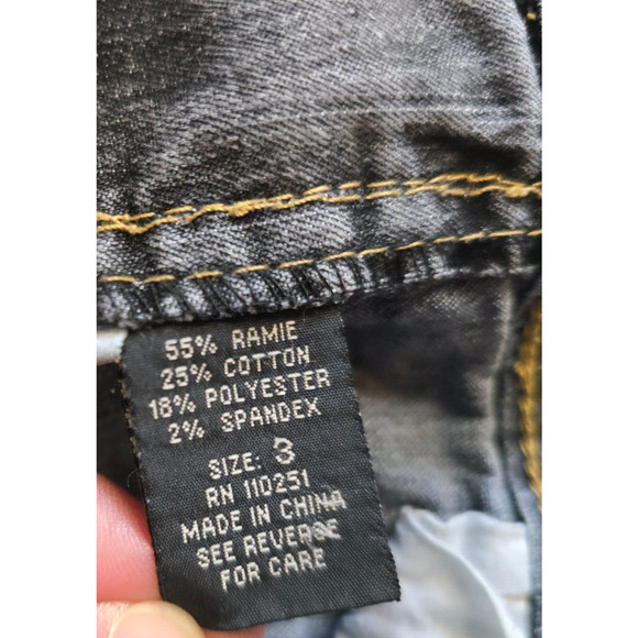 Angels Jeans Juniors 3 Blue Flare Raw Hem Ankle Embordered Sequin Bejeweled - Picture 4 of 16